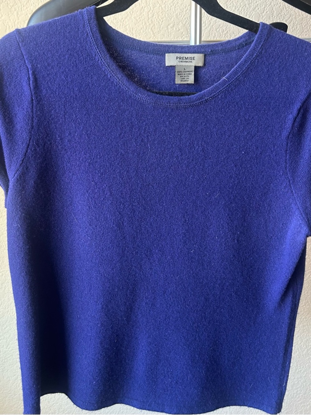 Premise Cashmere Short Sleeve Sweater - Blue